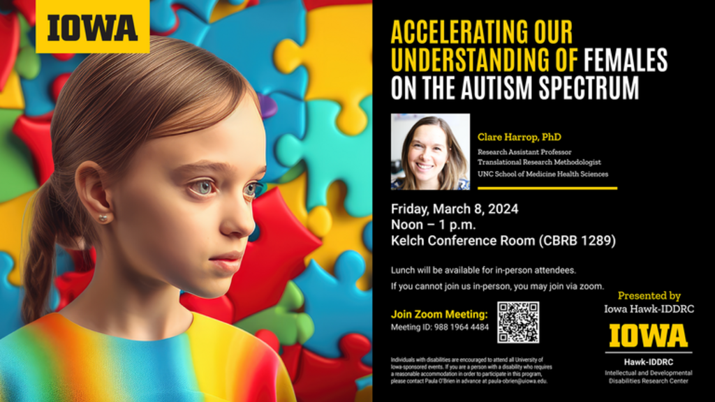 Girl's profile over an colorful puzzled background used for webinar promotion